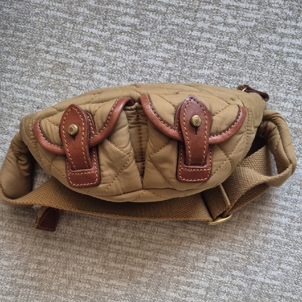 WATHNE Tan Quilted Belt Bag